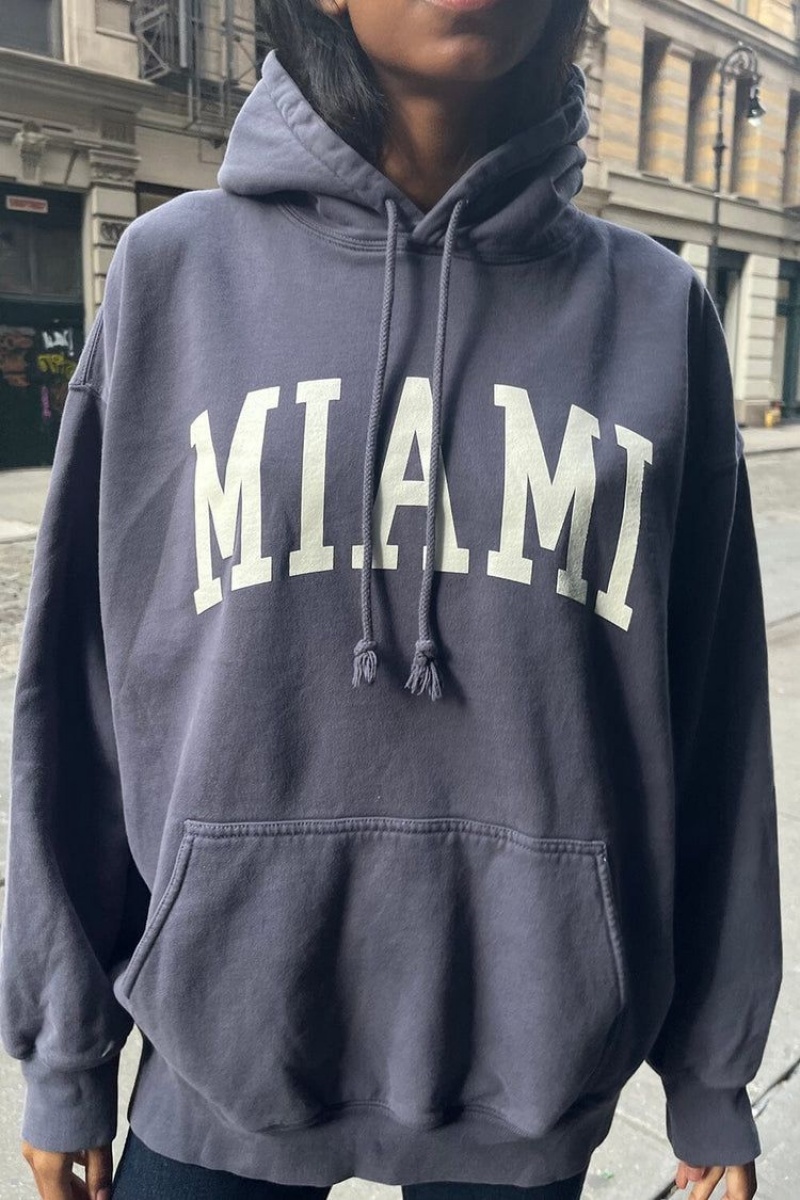 Sweat a Capuche Brandy Melville Christy Miami Bleu Marine | PSV-54268237